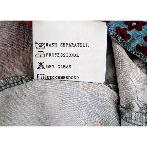 Women's Misslook Blue & Orange Autumn Cottagecore Flowered Dress Bell Sleeves S - Picture 5 of 6